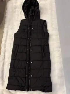 ロング丈 ベスト ブラック Sサイズ