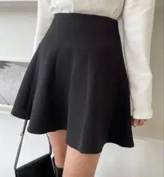 SHEIN DAZY ハイウエスト フレアミニスカート ブラック　S