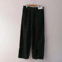 GU コーデュロイ バギーパンツ S ダークグリーン