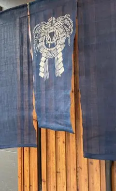 藍染　正月飾り　しめ縄　暖簾