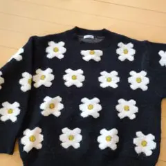 美品オリーブ・デ・オリーブ　花柄セーター