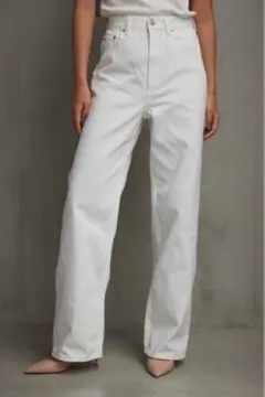 AZUL DENIM/ハイウエストワイドデニム ホワイト　XS