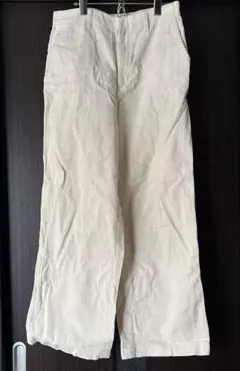 UNIQLO アイボリー コーデュロイ ワイドパンツ