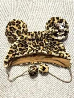 ミニー耳付き帽子　豹柄　ディズニー