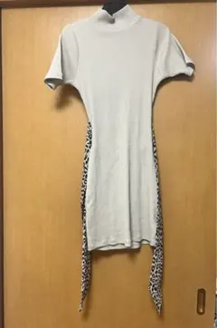GYDA レオパードバックリボンミニワンピース アイボリー