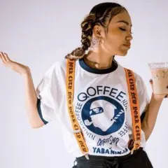 チャンピオン✖️QOFFEE✖️RIEHATA コラボTシャツ　ホワイト　S