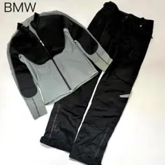 【BMW】バイクウエア　セットアップ　ジャケット　パンツ　グレー　黒　Sのサムネイル