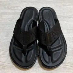 EMPORIO ARMANI 新品 未使用 レザー サンダル 黒 箱付 11US - メルカリ