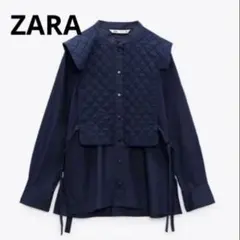ZARA キルティングベスト付きシャツ