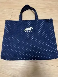 bojji 水玉模様 馬刺繍 トートバッグ