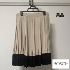 【美品】BOSCH ボッシュ バイカラープリーツスカート ベージュ×ブラック38のサムネイル