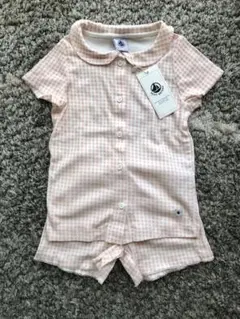 【新品】Petit Bateau 半袖パジャマ チェック 3ans 95cmのサムネイル