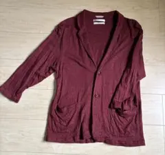 【メンズ】ikka French Linen カーディガン ボルドー Lのサムネイル