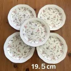 NARUMI 皿 5枚セット 花柄 金彩 ボーンチャイナ　 直径約19.５cmのサムネイル
