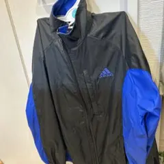 adidas ウィンドブレーカー 黒/青