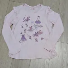 メゾピアノ　140cm　長袖　ピンク　バレリーナ　プリント