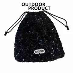 OUTDOOR PRODUCTS スパンコール巾着バッグ　ブラックのサムネイル