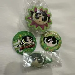 パワーパフガールズ　バターカップ　ヘアクリップ　刺繍缶バッジ　ライトクリップ