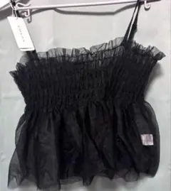 COLZA チュール キャミソール ブラック L 新品、タグ付きのサムネイル