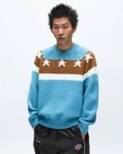 M 水色 Supreme Stars Sweater Dusty Blue 新品 M 水色 Supreme Stars Sweater Dusty Blue 新品