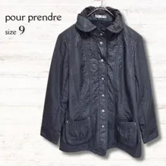【セール】pour prendre レトロジャケット コート 黒 サイズ9 総柄
