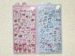 【ボンボンドロップシール 2点セット】ももいろ みずいろ ぷくぷく うさぎ