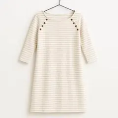 anysis✨️ボーダーワンピース ひざ丈ワンピース アイボリー Mサイズ 7分袖