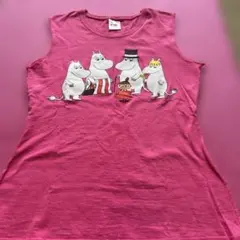 ムーミン キャラクタープリント ノースリーブ ピンク Sのサムネイル