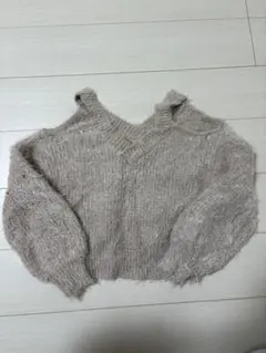 ショルダーオープンシャギーニット