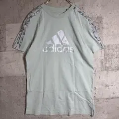 adidas半袖シャツミントグリーン系色スポーツブランドウェアＬ