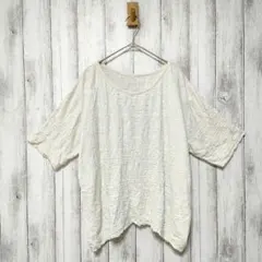 DISCOAT ディスコート　(F)　ふくれジャガード 5分袖 プルオーバー