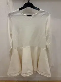 Maison Echelleツイードトリミングポンチフレアトップス ブラック S