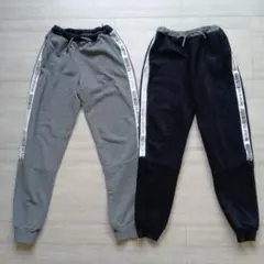 ジョガーパンツ　スウェット　ジャージ　160　2本セット　グレー＆ブラック