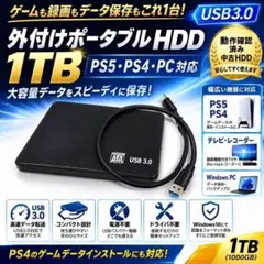 外付けHDD 大容量 1TB スケルトン｜ケース新品｜ST製②内蔵｜USB3.0