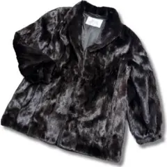 【美品/艶感】サガミンク リアルファーコート 本毛皮 ブラックミンク 銀サガ