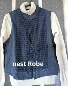 nest robe ネストローブ　リネン100% チェック　フリル　ベストのサムネイル