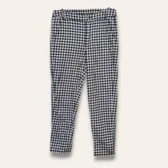 【ディスコート】ギンガムチェックテーパードパンツ　ストレッチ　ネイビー　F　春夏のサムネイル