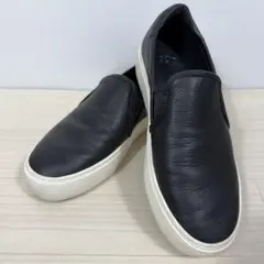 UGG 24.5cm レザー スリッポンスニーカー ブラック 黒