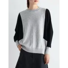 匿名送料込　新品★ヤマダヤ　MEDOC ドルマンスリーブ配色ニット　グレー