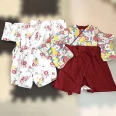 ミキハウス じんべい ハカマ風カバーオールセット