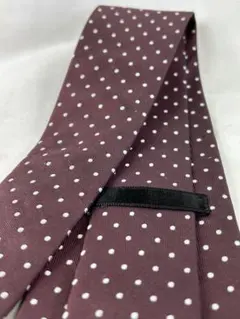 が*ん様 ダンヒル ワインレッド ドット柄 シルクネクタイ 細身