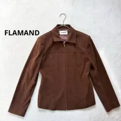 【フラマン】M スエード風ジャケット ジップアップアウター　ブルゾン