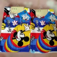 ミッキーフェイスタオル2枚セット