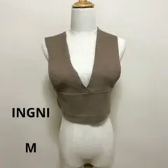 美品✨️　INGNI リブニット ビスチェ ブラウン　 バックリボン　Mのサムネイル