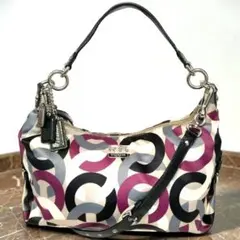 COACH Op Art Pink Turnlock 2Way Bag - メルカリ