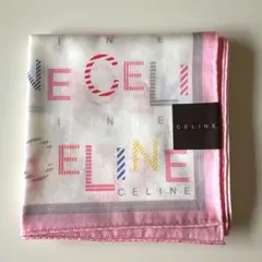 CELINE セリーヌ ハンカチ ロゴ総柄 ピンクのサムネイル