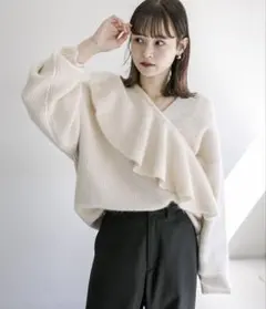 mystic ミスティック マルチカラー付きニット アイボリー