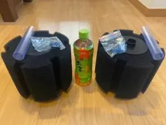 超大型スポンジフィルター（ワイドタイプ）×2個（新品※スペアエアストーン付き）