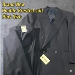 00s 未使用 日本製 ダブルブレスト スーツ セットアップ 濃紺 XL~XXL