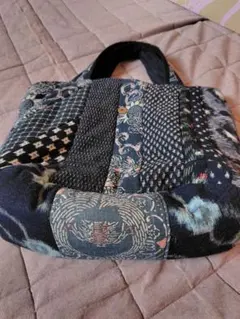 パッチワーク グラニーバッグ ダークブルー系